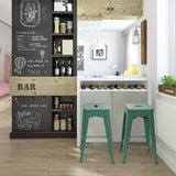 Homall 24 Inches Metal Bar Stools Indoor-Outdoor Counter Height Stackable Stools Set of 4