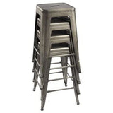 Homall 24 Inches Metal Bar Stools Indoor-Outdoor Counter Height Stackable Stools Set of 4