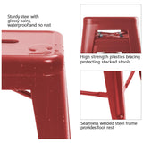 Homall 24 Inches Metal Bar Stools Indoor-Outdoor Counter Height Stackable Stools Set of 4