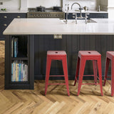 Homall 24 Inches Metal Bar Stools Indoor-Outdoor Counter Height Stackable Stools Set of 4