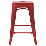 Homall 24 Inches Metal Bar Stools Indoor-Outdoor Counter Height Stackable Stools Set of 4