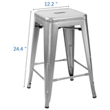 Homall 24 Inches Metal Bar Stools Indoor-Outdoor Counter Height Stackable Stools Set of 4