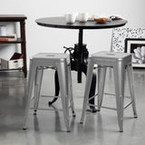 Homall 24 Inches Metal Bar Stools Indoor-Outdoor Counter Height Stackable Stools Set of 4