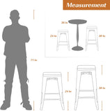 Homall 24 Inches Metal Bar Stools Indoor-Outdoor Counter Height Stackable Stools Set of 4