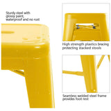 Homall 24 Inches Metal Bar Stools Indoor-Outdoor Counter Height Stackable Stools Set of 4