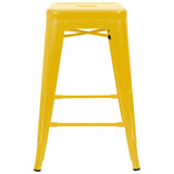 Homall 24 Inches Metal Bar Stools Indoor-Outdoor Counter Height Stackable Stools Set of 4