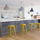 Homall 24 Inches Metal Bar Stools Indoor-Outdoor Counter Height Stackable Stools Set of 4
