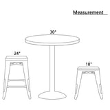 Homall Metal Bar Stools Indoor-Outdoor Stackable Modern 24 Inches Metal Counter Height Industrial Barstools with Wooden Seat Set of 4