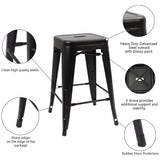 Homall 24 Inches Metal Bar Stools Indoor-Outdoor Counter Height Stackable Stools Set of 4