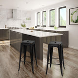 Homall 30 Inches Metal Bar Stools High Backless Stools Indoor-Outdoor Stackable Kitchen Stools Set of 4