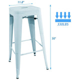 Homall 30 Inches Metal Bar Stools High Backless Stools Indoor-Outdoor Stackable Kitchen Stools Set of 4