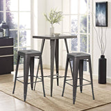 Homall 30 Inches Metal Bar Stools High Backless Stools Indoor-Outdoor Stackable Kitchen Stools Set of 4