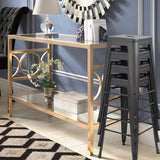 Homall 30 Inches Metal Bar Stools High Backless Stools Indoor-Outdoor Stackable Kitchen Stools Set of 4