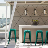 Homall 30 Inches Metal Bar Stools High Backless Stools Indoor-Outdoor Stackable Kitchen Stools Set of 4