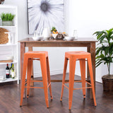 Homall 30 Inches Metal Bar Stools High Backless Stools Indoor-Outdoor Stackable Kitchen Stools Set of 4