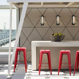 Homall 30 Inches Metal Bar Stools High Backless Stools Indoor-Outdoor Stackable Kitchen Stools Set of 4