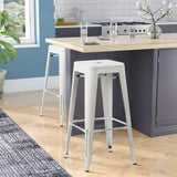 Homall 30 Inches Metal Bar Stools High Backless Stools Indoor-Outdoor Stackable Kitchen Stools Set of 4