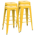 Homall 30 Inches Metal Bar Stools High Backless Stools Indoor-Outdoor Stackable Kitchen Stools Set of 4