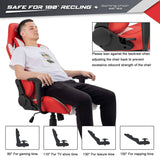 Homall High-Back Gaming Office Chair Ergonomic Racing Style Adjustable Height Executive Computer Chair,PU Leather Swivel Desk Chair