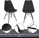 Homall Kitchen Dining Chair with Soft Padded Mid Century Shell Side Chair Armless Tulip Chair Set of 4