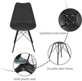 Homall Kitchen Dining Chair with Soft Padded Mid Century Shell Side Chair Armless Tulip Chair Set of 4