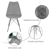 Homall Kitchen Dining Chair with Soft Padded Mid Century Shell Side Chair Armless Tulip Chair Set of 4