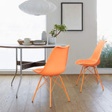 Homall Kitchen Dining Chair with Soft Padded Mid Century Shell Side Chair Armless Tulip Chair Set of 4