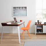 Homall Kitchen Dining Chair with Soft Padded Mid Century Shell Side Chair Armless Tulip Chair Set of 4