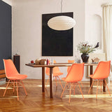 Homall Kitchen Dining Chair with Soft Padded Mid Century Shell Side Chair Armless Tulip Chair Set of 4