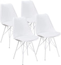 Homall Kitchen Dining Chair with Soft Padded Mid Century Shell Side Chair Armless Tulip Chair Set of 4
