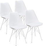 Homall Kitchen Dining Chair with Soft Padded Mid Century Shell Side Chair Armless Tulip Chair Set of 4
