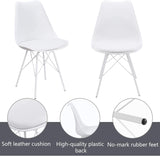 Homall Kitchen Dining Chair with Soft Padded Mid Century Shell Side Chair Armless Tulip Chair Set of 4