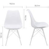 Homall Kitchen Dining Chair with Soft Padded Mid Century Shell Side Chair Armless Tulip Chair Set of 4
