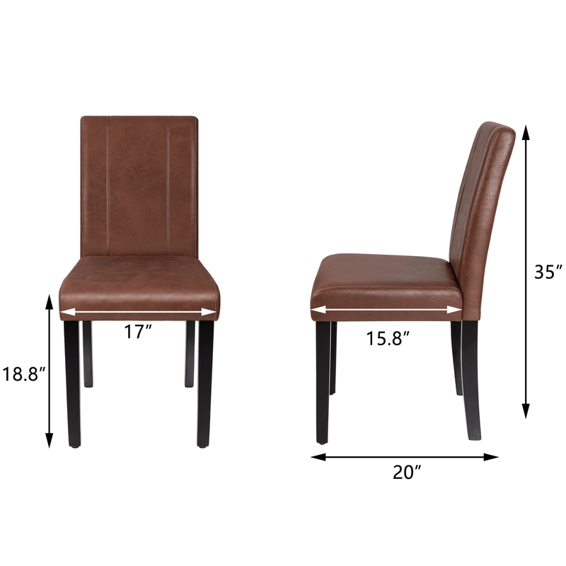 Homall Dining Chair Set Of 4, PU Leather Kitchen Chairs Modern Living Room Chairs Armless Sice Chairs with Solid Wood Legs