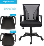 Homall Office Chair Mid Back Swivel Lumbar Support Desk Chair, Computer Ergonomic Mesh Chair with Armrest