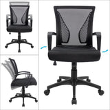 Homall Office Chair Mid Back Swivel Lumbar Support Desk Chair, Computer Ergonomic Mesh Chair with Armrest