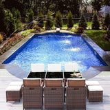 Homall 11 Pieces Patio Dining Set Wicker Outdoor Furniture Set Space Saving Patio Conversation Set