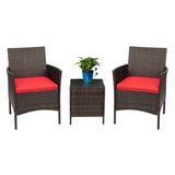 Homall 3 Pieces Patio Set Rattan Outdoor Chairs with Table