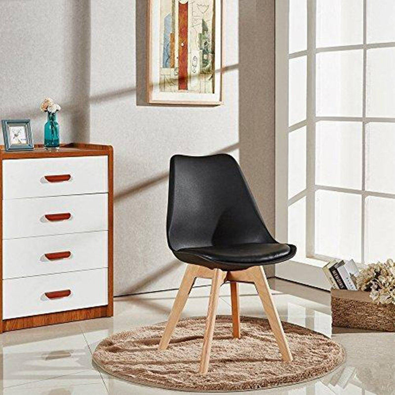 Homall Mid Century Modern DSW Dining Chair Upholstered Side with Beech Wood Legs and Soft Pad, Set of 4