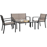 Homall 4 Pieces Patio Furniture Barkyard Furniture Outdoor Chairs with Table