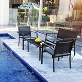 Homall 4 Pieces Patio Furniture Barkyard Furniture Outdoor Chairs with Table