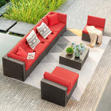 Homall Patio Furniture Set 7 Pcs Outdoor Furniture with Two Sofas
