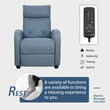 Homall Massage Recliner Chair Fabric Living Room Chair Home Theater Seating