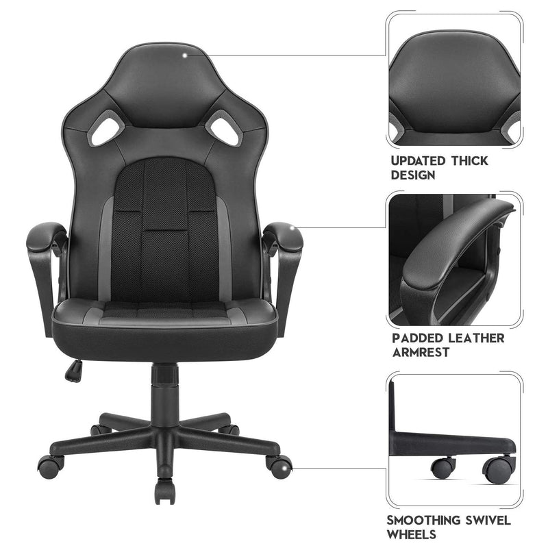 Homall Gaming Chair Ergonomic Executive Office Desk Chair High Back Leather Swivel Computer Racing Chair with Lumbar Support