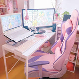 Homall Pink Gaming Chair High Back Leather Executive Adjustable Swivel Girl Gamer Chair with Headrest and Lumbar Support
