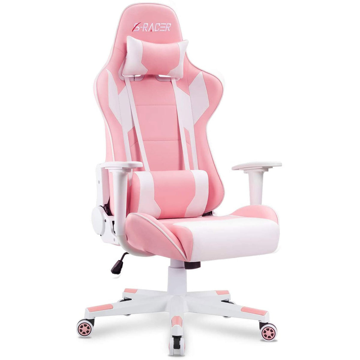 Homall Gaming Chair Sracer Racing Chair Computer Desk Chair PU Leather Executive Ergonomic Swivel Chair with Headrest Lumbar Support