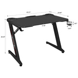 Homall Gaming Desk 44” Gaming Table Z Shape Gamer WorkStation