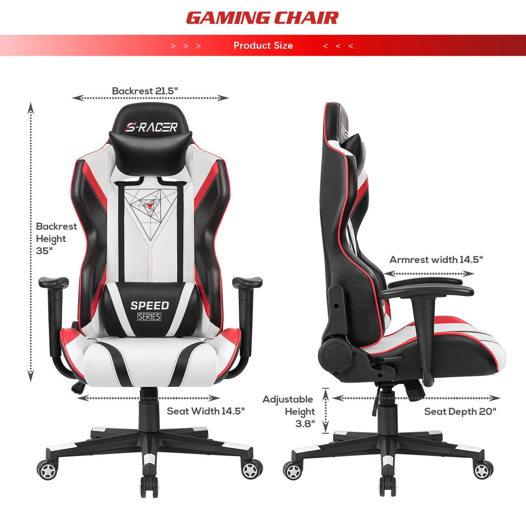 Homall Gaming Chair High Back PU Leather Racing Chair Sracer Computer