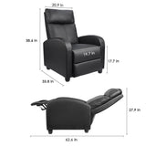 Homall PU Leather Recliner Home Theater Seating Living Room Chair