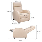 Homall PU Leather Recliner Home Theater Seating Living Room Chair